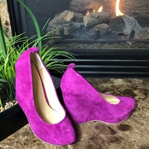 ALDO SUEDE PLATFORM WEDGE HEELS-GREAT COND…